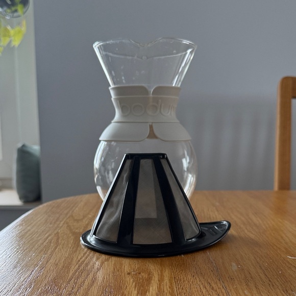 Bodum Other - Bodum Glass Coffee Maker with White Collar and Black Filter